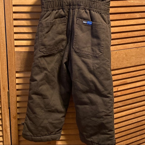 Walls Tough Wear Grow System Brown Canvas Bib Snow Pants - Picture 13 of 14